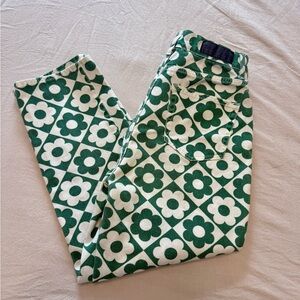 PacSun Green and White Floral Boyfriend Jeans